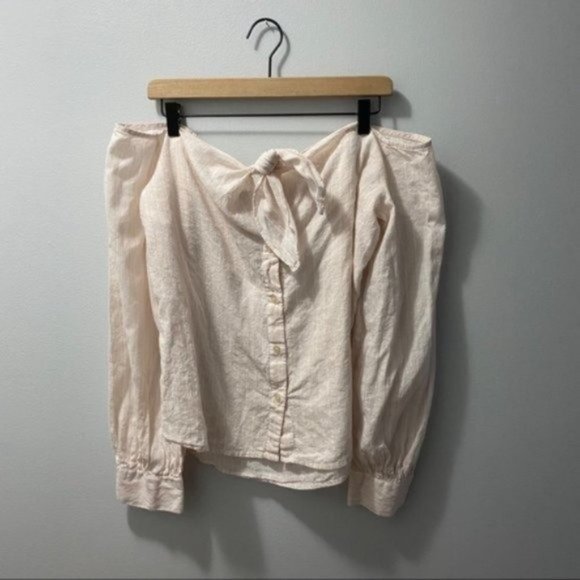 Free People Pink Hello There Beautiful Striped Off Shoulder Top - Picture 4 of 9